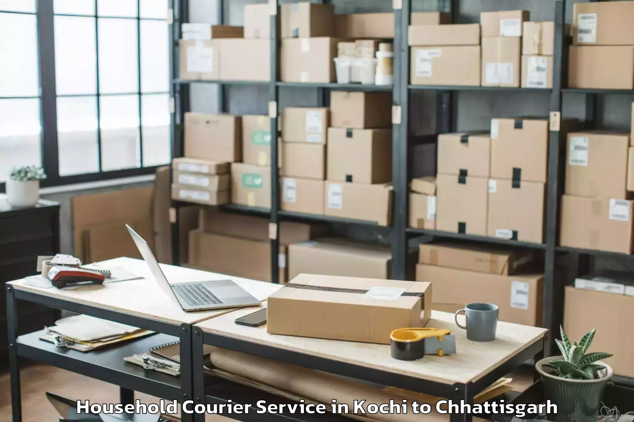 Book Kochi to Pandit Ravishankar Shukla Univ Household Courier Online